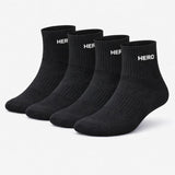 Sports Mid Socks - Black 4 pairs