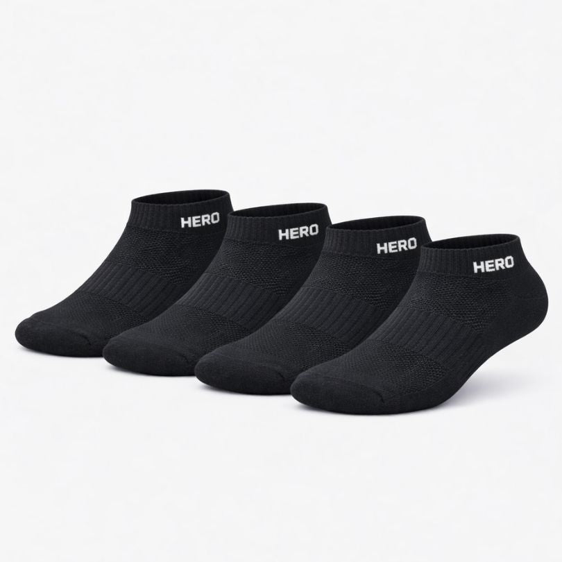 Sports Low Socks - Black 4 pairs
