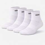 Sports Mid Socks - White 4 pairs