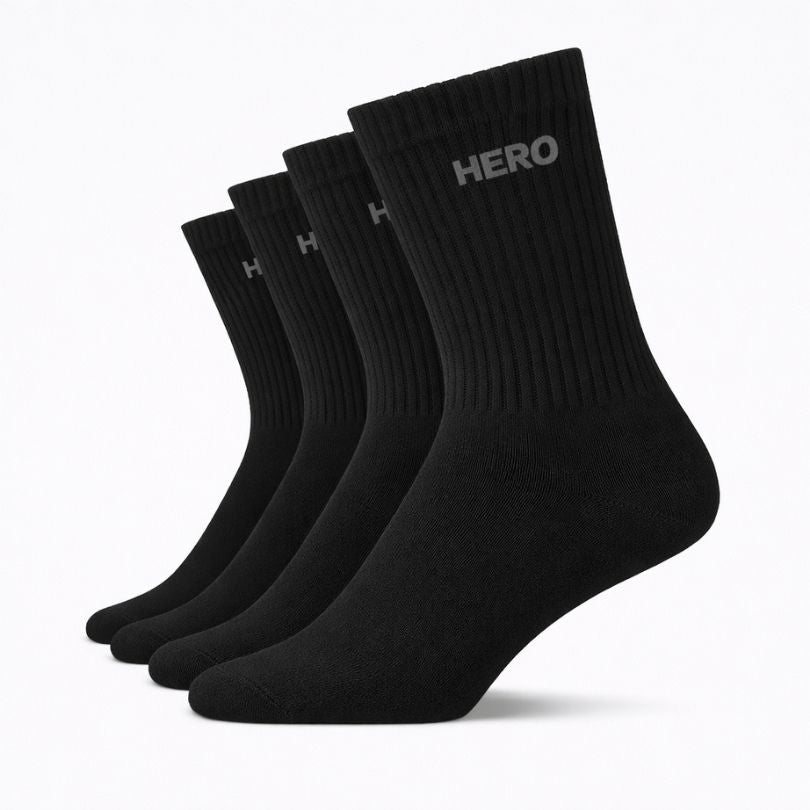Tennis Socks - Black 4 pairs